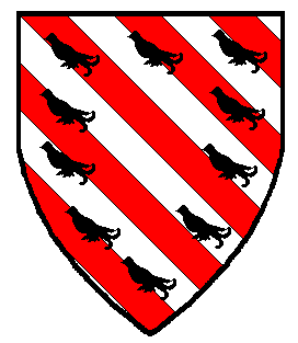 Bendy gules and argent, an orle of martlets sable
Device registered: November 2013