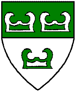Per fess vert and argent, three furisons counterchanged